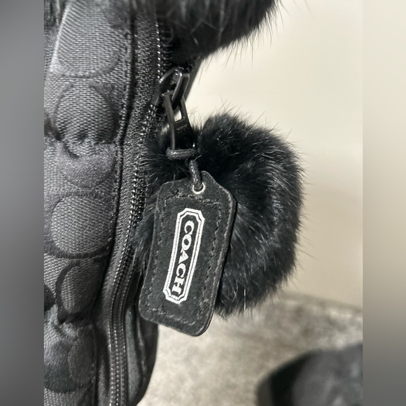 NEW! Authentic COACH THEONA signature black boot with rabbit fur trim. - Picture 8 of 8